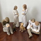 Willow Tree Figurines Family + Dogs Set Of 6 Susan Lordi VTG 2000-20017  EUC