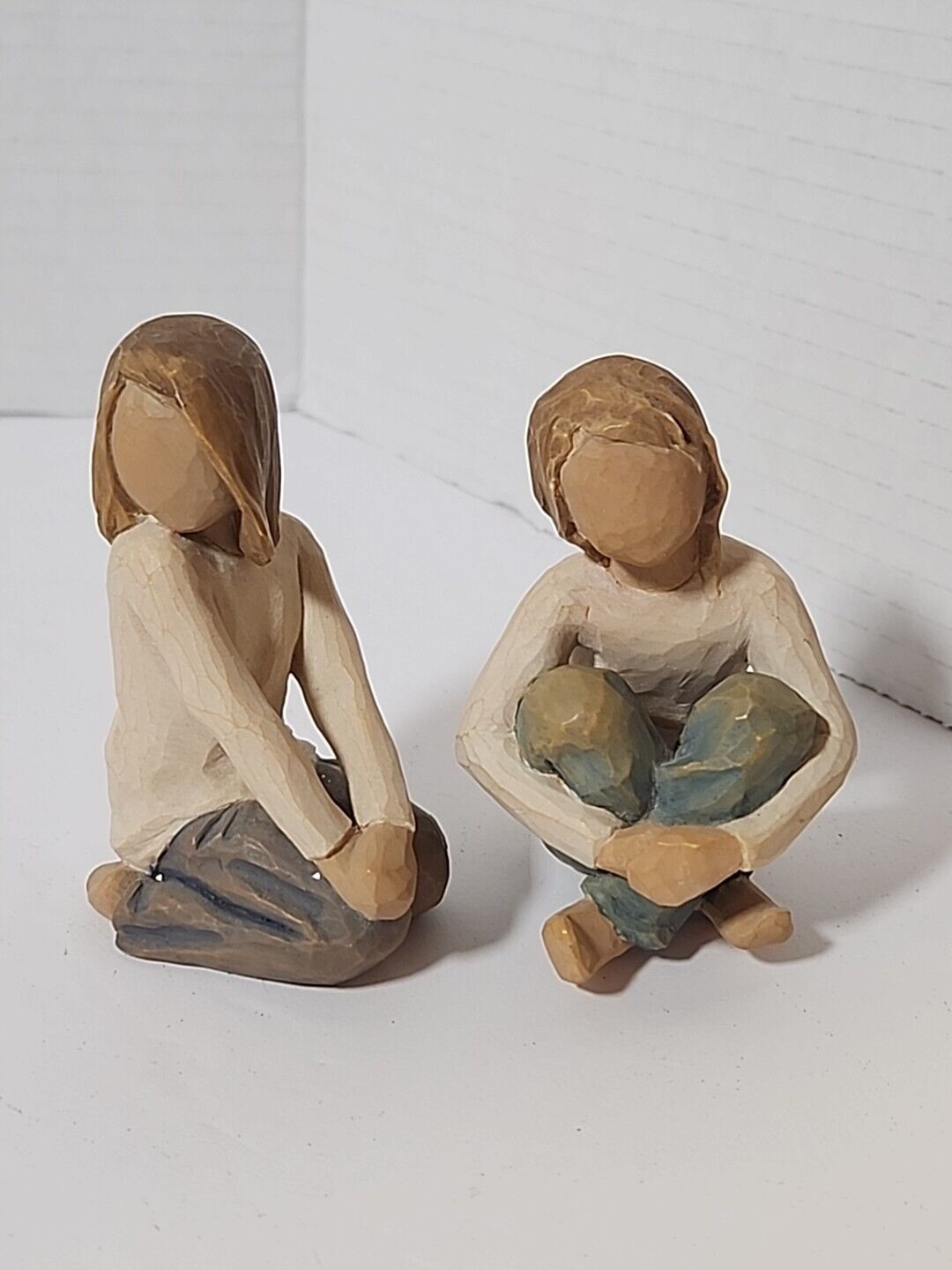Willow Tree Joyful & Spirited Child Figurines 2008 Susan Lordi Demdaco Set Of 2