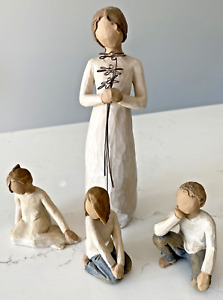 Willow Tree Lot of 4 Grateful, Thoughtful, Joyful & Inquisitive by Susan Lordi