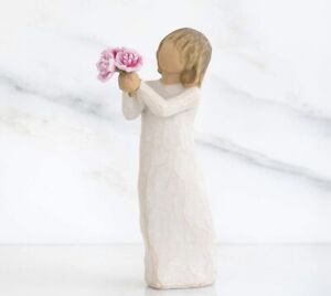 NEW 2013 Willow Tree "THANK YOU" GIRL w/ PINK BOUQUET Demdaco Susan Lordi #27267
