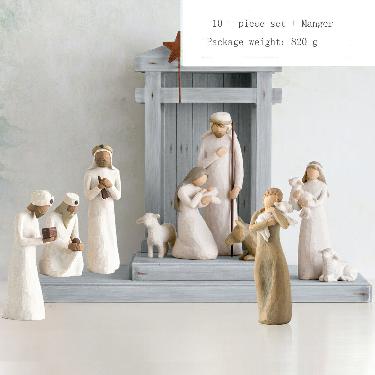 10-piece plus manger nativity set Born Scene Willow-Tree figure set Xmas gift DE