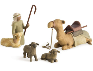 WILLOW TREE Susan Lordi Demdaco #26105 Nativity SHEPHERD & STABLE ANIMALS w/Box