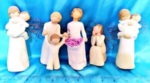 LOT OF 5 - WILLOW TREE FIGURES - Guardian Angel Embrace Caring Simple Joys Baby