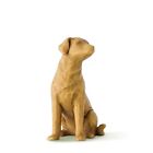 Sculpted Light Hand Painted Figure Yellowish Gold Colli Love My Dog Willow Tree