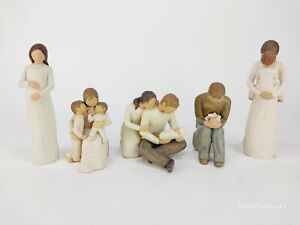 Willow Tree New Parent Lot Set Pregnant Mom Dad Baby Son Children Kids Family