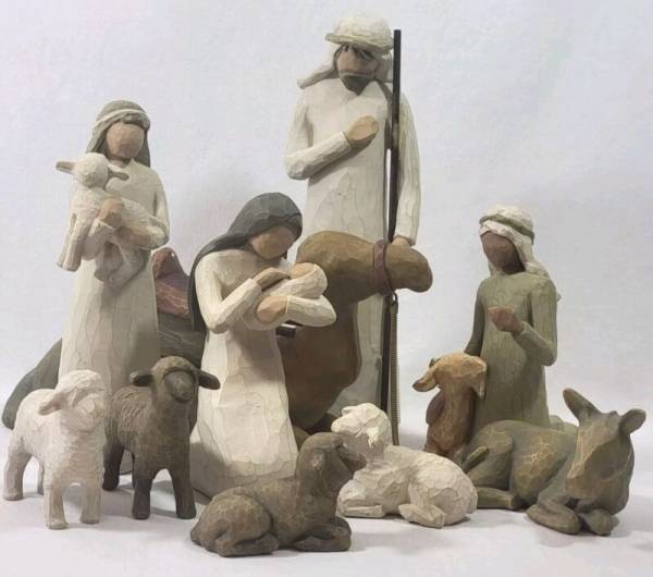 Willow Tree Sculpted Hand-Painted Nativity Figure 2 Sets - 10 Piece W/Box 99-02