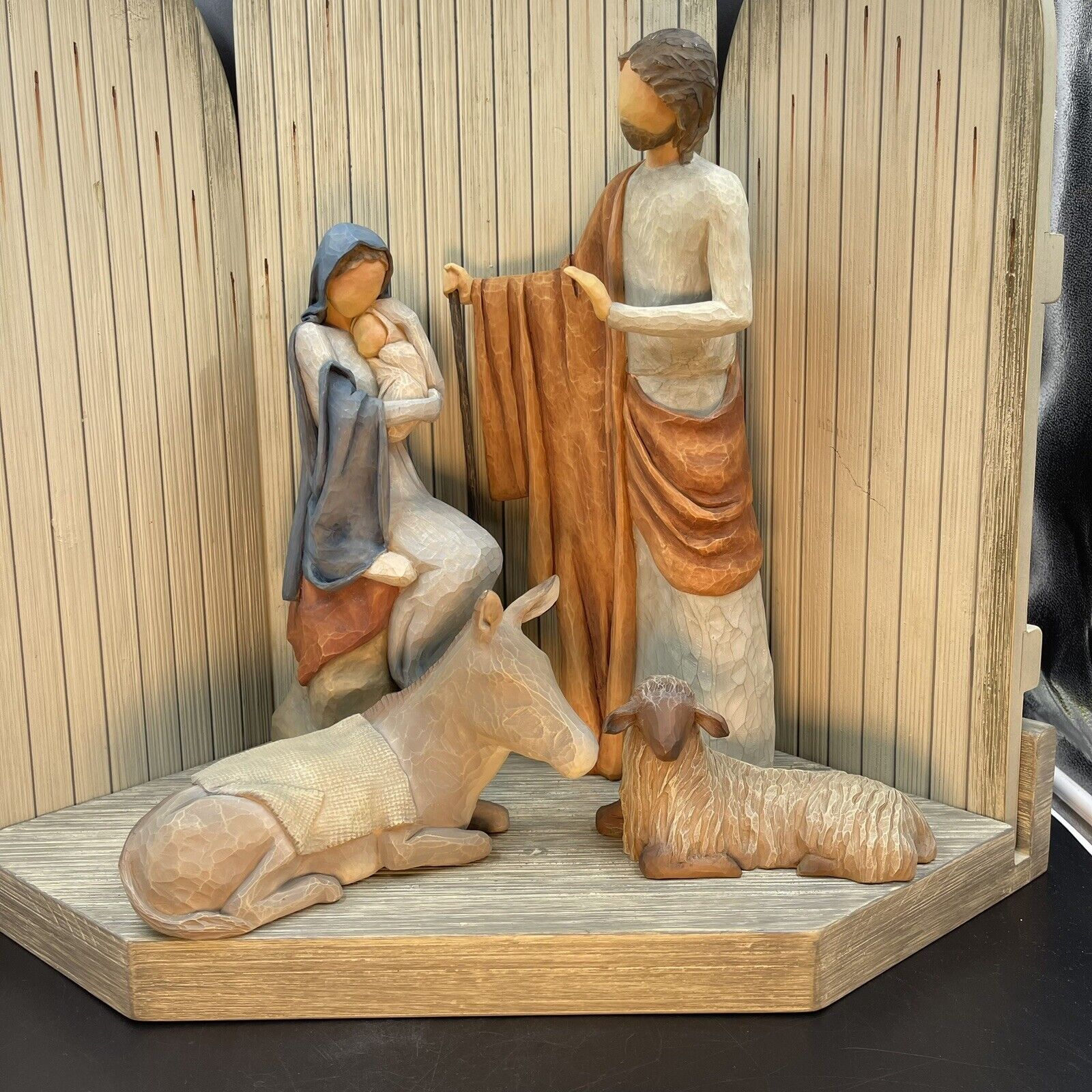 Willow Tree THE CHRISTMAS STORY Mary Joseph Jesus Sanctuary Animals EUC