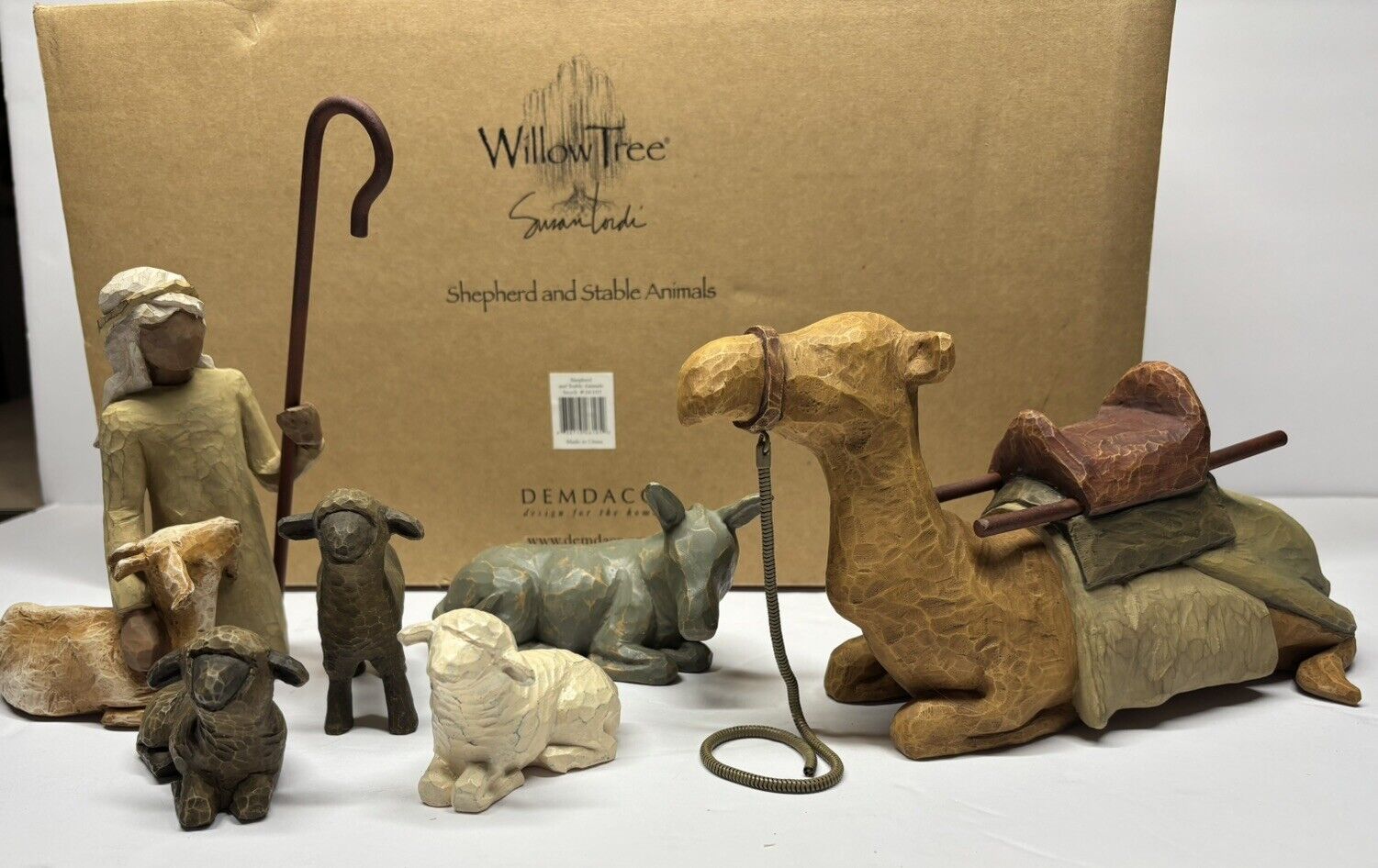 Willow Tree Susan Lordi Nativity Shepherd 5 Animals Donkey Camel 3 Sheep Box Vid