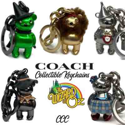 Coach Wizard of Oz Keychains Fob Collection Set Tinman Dorothy Witch Lion Bears