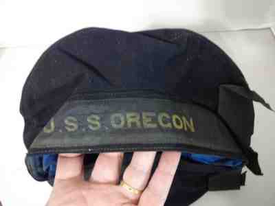 Original WW1 US Navy USN Battleship USS Oregon Sailors Uniform Flat Cap Hat #2