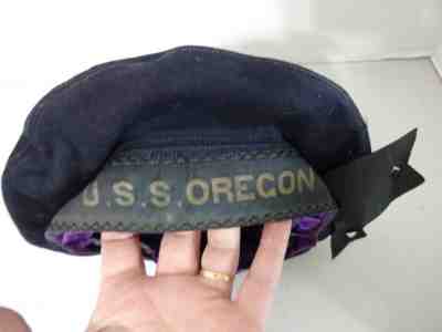 Original WW1 US Navy USN Battleship USS Oregon Sailors Uniform Flat Cap Hat #1