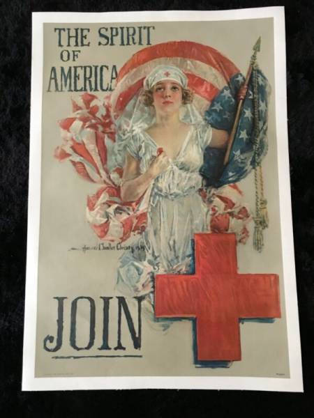 SPIRIT OF AMERICA - JOIN!  Howard Chandler Christy's Beautiful 1919 WW1 Poster