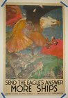 Original World War I WW1 poster linen US shipping board Eagle Daugherty 1918