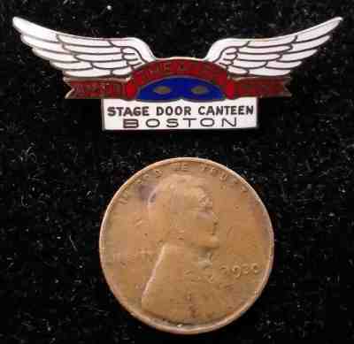 ? WW2 1940s STAGE DOOR CANTEEN Boston Sterling Hostess or Volunteer Wings Pin ?