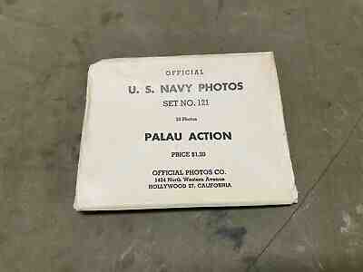 21U ORIGINAL WWII US NAVY OFFICIAL PALAU ACTION PHOTO SET LOT