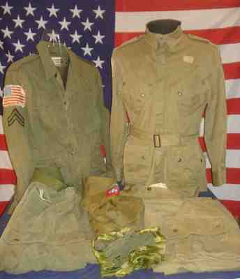 WWII US PARATROOPER JUMP UNIFORM GROUP, 82ND AIRBORNE, 41/42 & 43 PATTERNS