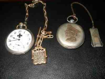 pair (2) ww 2 german elite officers pocket watches w/ bring back certificate **