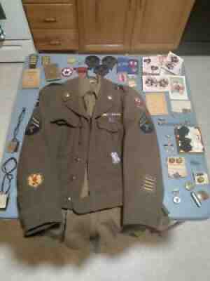 WWII Red Ball Express Grouping, Rare WWII Ike Jacket