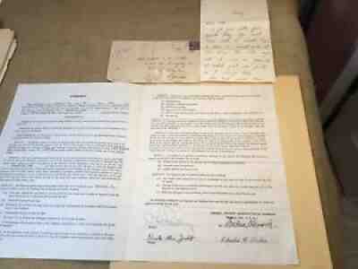 ORIGINAL WWII RARE AVG FLYING TIGERS ACE'S 1941 CAMCO CONTRACT & LETTER