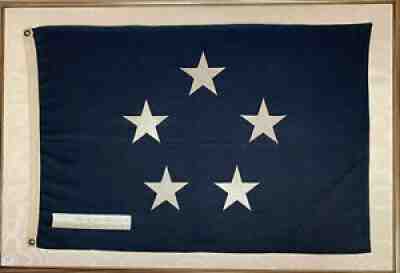 RARE WWII US Fleet Admiral's Flag with Chester Nimitz Signature