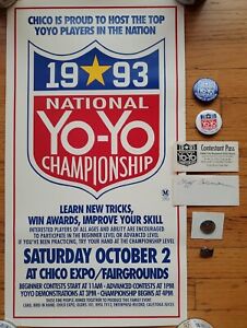 Vintage Yo-Yo Poster 1993 National Championship w/pins signed by Cliff Coleman