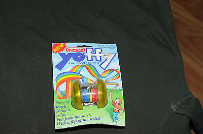 YELLOW Vintage DUNCAN YOFFY yo-yo Rainbow Ribbon  RARE COLLECTIBLE TOY UNOPENED 