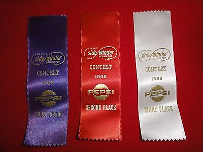 1965 YoYo Contest Award Ribbons -- Bob Allen, Sidewinder Return Top, Pepsi Cola