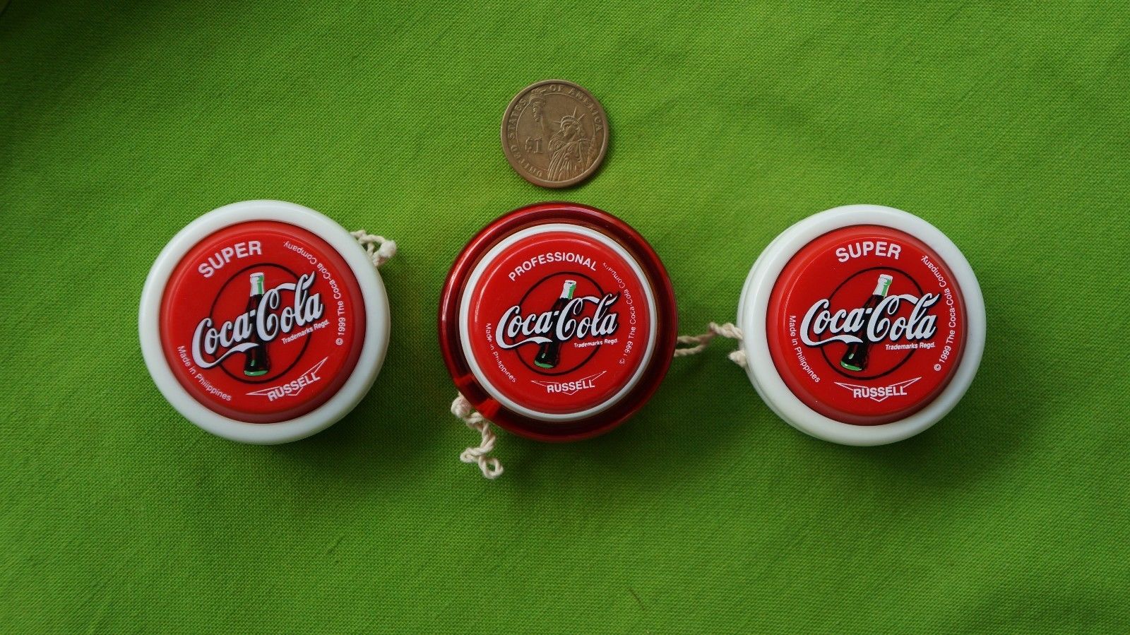 Set of 3 Yo-Yo Russell: Coca-Cola Professional and Super - Philippines 1999 year