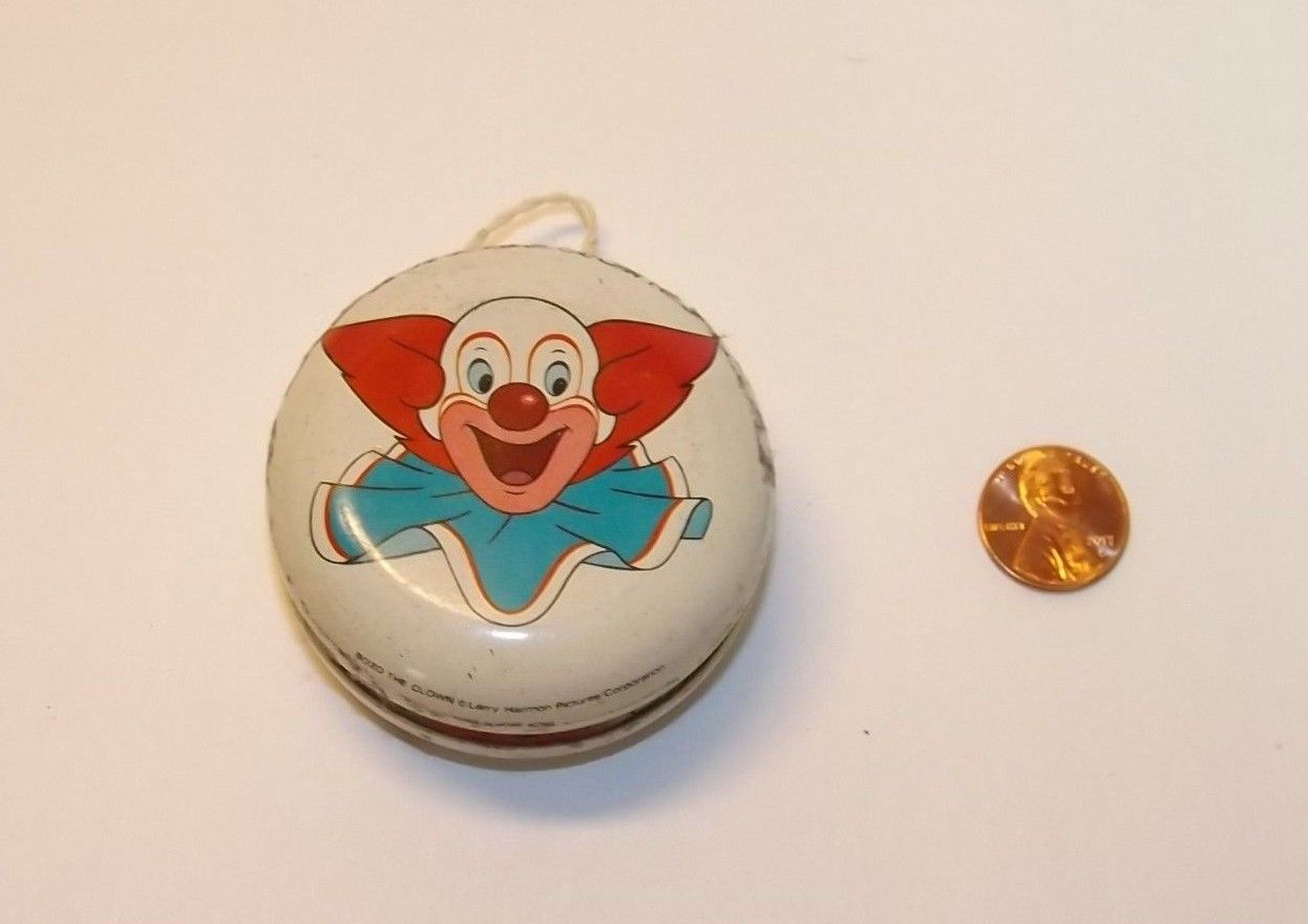 RARE Vintage Bozo the Clown Face Tin Metal Yo Yo premium vending prize Hong Kong