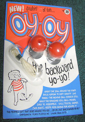 6 LOT 1971 PLAYCO PLASTICS INC OY - OY TOY GAME BACKWARD YO YO NIP DISPLAY BOX 