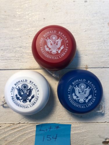 3 YO YOS  RONALD REAGAN PRESIDENTIAL LIBRARY RED, WHITE & BLUE WORK GOOD