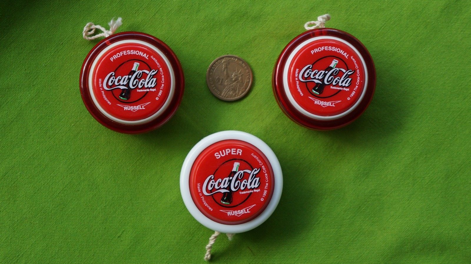 Set of 3 Yo-Yo Russell: Coca-Cola Professional and Super - Philippines 1999 year