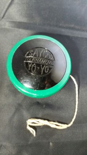 RARE SAYCO TOURNAMENT YO-YO DUNCAN DEMONSTRATOR LARRY SAYCO DESIGN black green