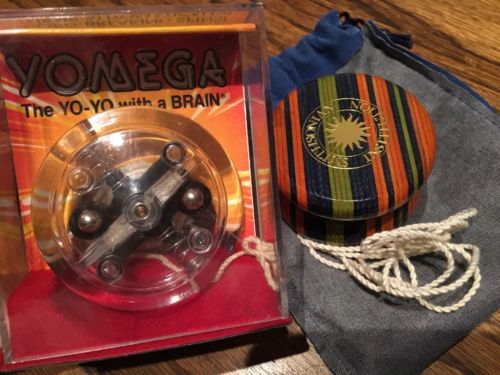 2Vintage Yomega High Performance Clear Ball Yoyo +Smithsonian Laminated Wood Set