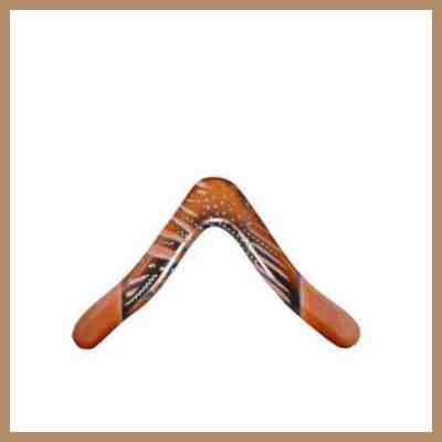 Wooden Boomerang Returning Aboriginal Artwork Outdoor Toys Home Decor Wood 