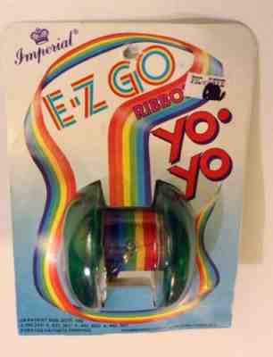 Vintage Imperial Rainbow Ribbon Yoyo Green E Z Go Yo Yo New Old Stock