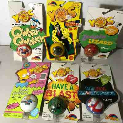 Lot of 6 Vintage Yo-Yo's Ghostbusters Simpsons Dick Tracy Donald Duck + MORE WOW