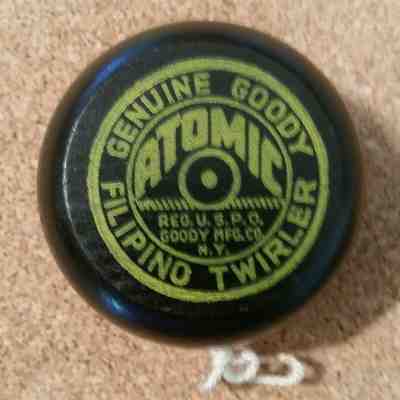 Vintage Wooden Goody Atomic Filipino Twirler Yo-Yo Reg USPO Goody Mfg Co NY