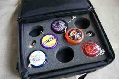 BC Yo-Yo Case with 5 yoyo's / Yomega Mania DVD, Trick Book, Extra Strings / Gift