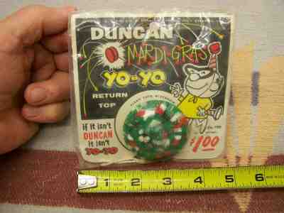 OLD ORIGINAL DUNCAN YOYO MARDI GRAS UNUSED IN PACKAGE NO.700 TOY TOP