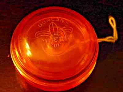 Vintage ORIGINAL CLEAR ORANGE 'DUNCAN IMPERIAL YO-YO' 