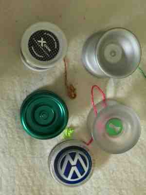 YoYos- YYF Nate Dailey, 2Sick Pawn, YYJ X-Con, Ultra sleek VW fixed axle. USED