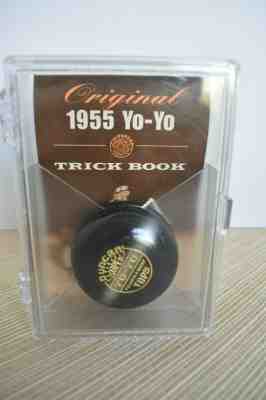 Original 1955 (Reproduction) Duncan Super Tournament Yo-Yo (Black) wTrick Book