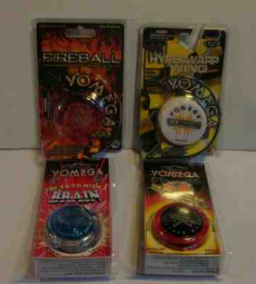 Yomega Mega Pak 4 YoYo's Fireball, Raider HyperWarp Wing, Brain All New 