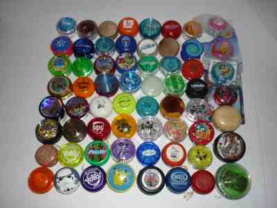 Huge Lot of 63 Yo Yo's Some Wood Advertising ProYo YoYo