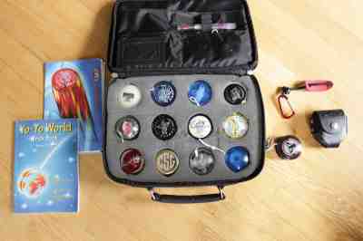 Yomega Yoyo Lot with Carrying Case - Fireball, Saber Wing, Rev-Rim, Strobe, Fast