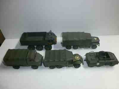 5 Old Solido Metal Military Modellfahrzeuge Armored Car Truck 200 214 235 245