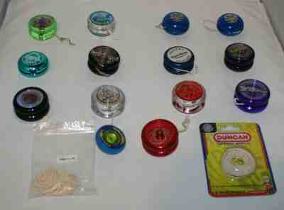 Lot of 14 Collectible Yo-Yo's Duncan & Others + NIP String + Yomega Power Spin  