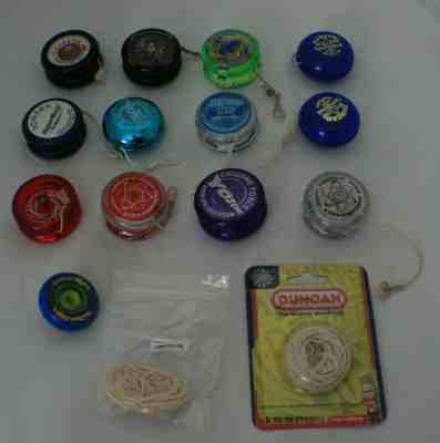 Lot of 13 Collectible Yo-Yo's Duncan & Others + NIP String + Yomega Power Spin  