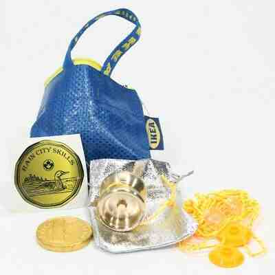 Rain City Skills Loonie Yo-Yo - Brass Micro YoYo with EXTRAS! (Brass)